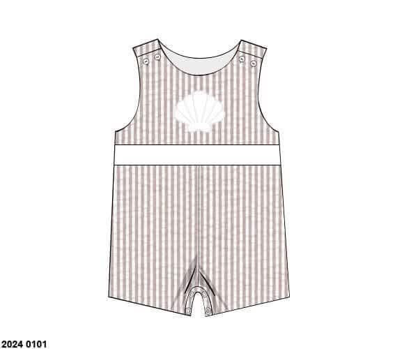 Pre Order 136: Seashells- Boys Woven Shortall