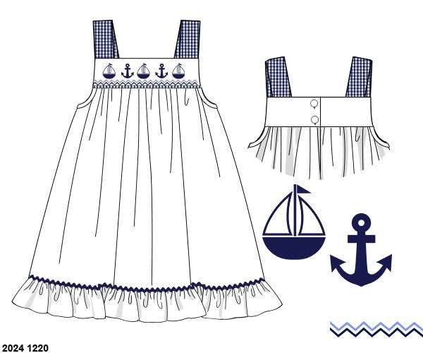RTS: Anchors Away- Girls Knit Dress
