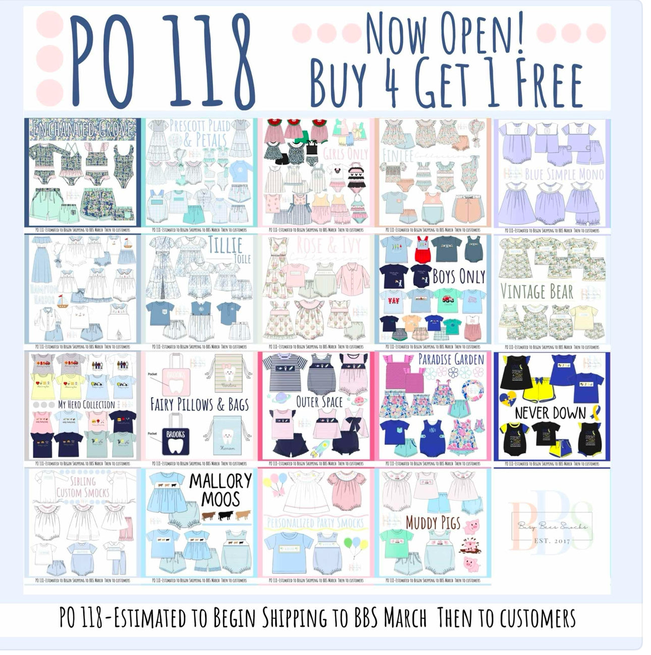 Pre Order 118 - CLOSED. (Ships TO BBS warehouse March)