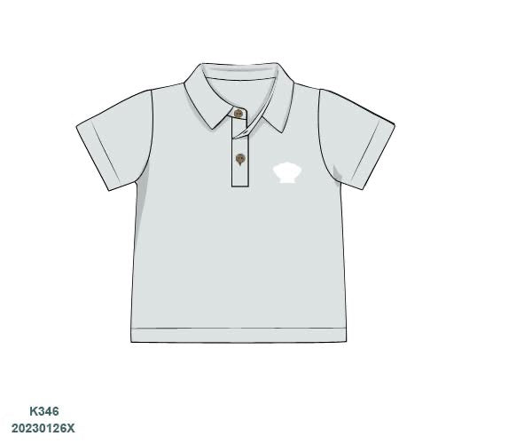 RTS: Smocked Seashells - Boys Knit Polo