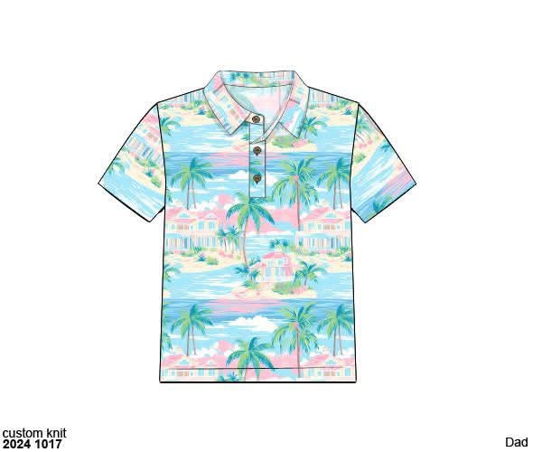 RTS: Boys Only- Dad/Mini Knit Island Polo Shirt