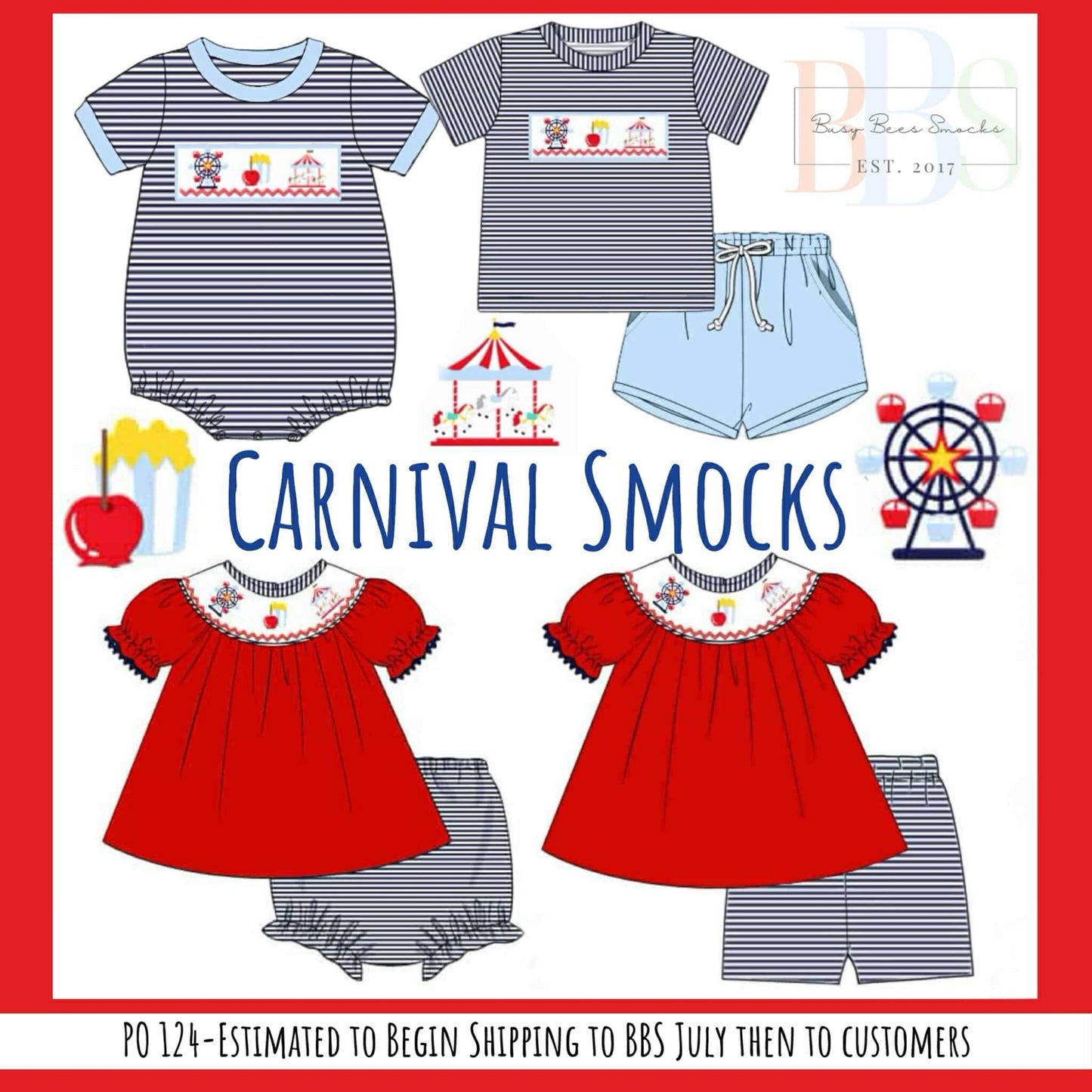 RTS: Carnival Smocks- Boys Knit Shortie Set