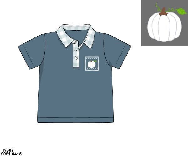 Pre Order 141: White Pumpkins- Boys Smocked Polo