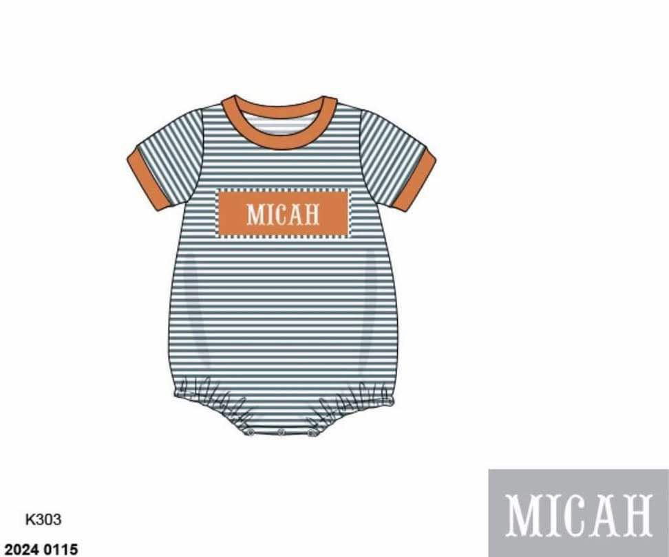 Pre Order 126: Fall Name Smocks- Boys Knit Bubble
