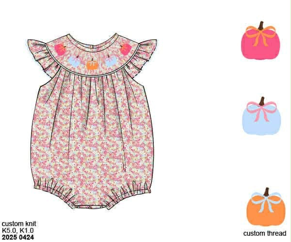 RTS: Remy's Pumpkins- Girls Woven Bishop Bubble