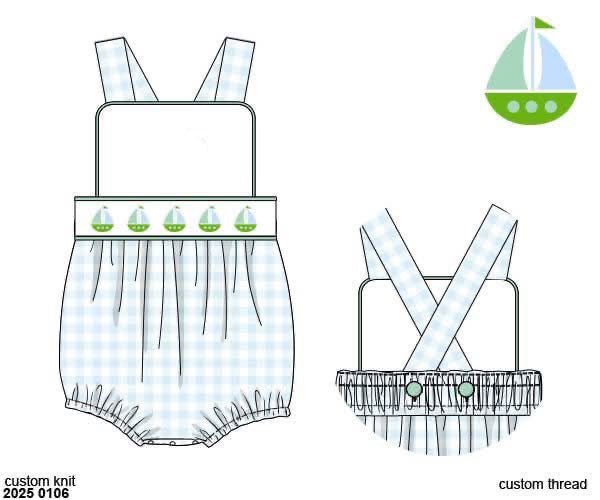 RTS: Sail Away- Boys Knit Sunsuit (Without Monogram)