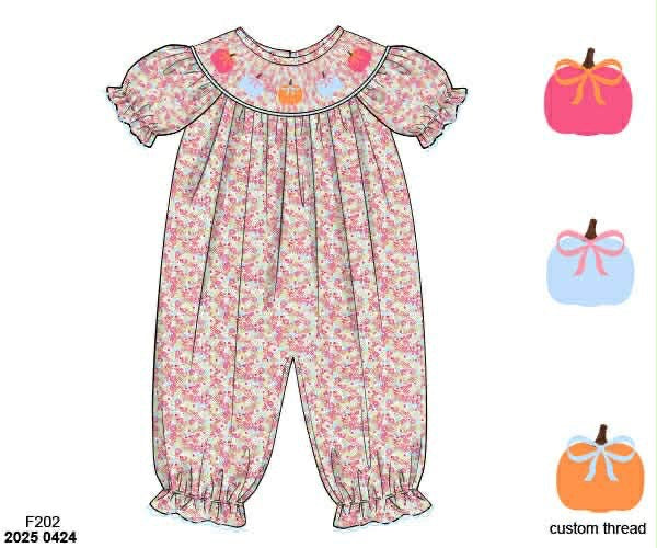 Pre Order 141: Remy's Pumpkins- Girls Woven Romper