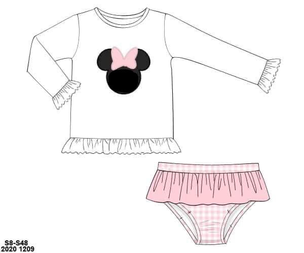 RTS: Girls Only- Mouse 2pc Rash Guard Swim