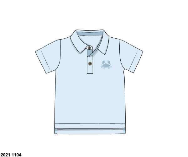 RTS: Blue Crabs & Fish- Boys Crab Polo