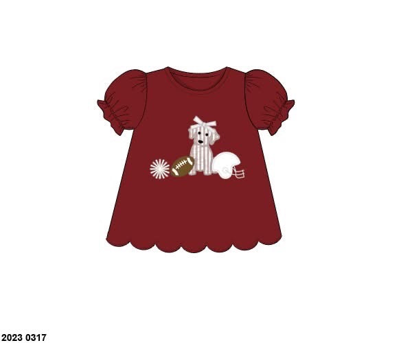 RTS: Knit Shirt Only- Girls Puppy Shirt