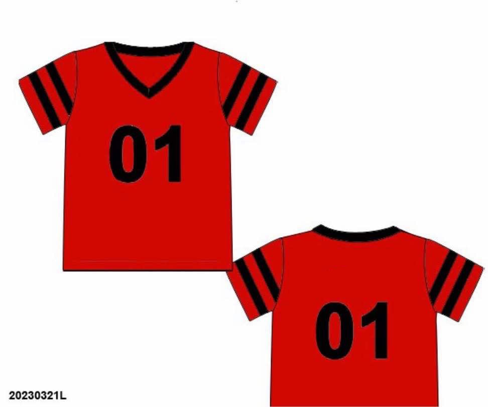 RTS: Team Spirit- Red & Black Boys Football Jersey