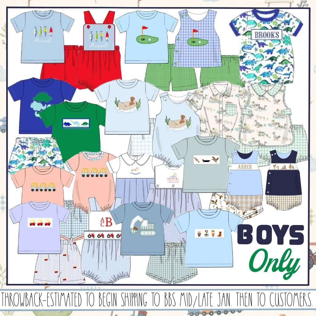 Throwback Pre Order: Boys Only- Watercolor Dinos Knit Shorties