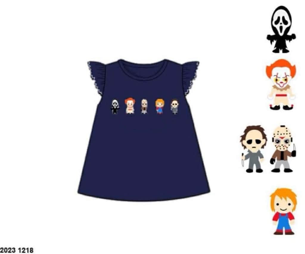 RTS: Halloween Shirt Only- Bad Guys Girls Shirt