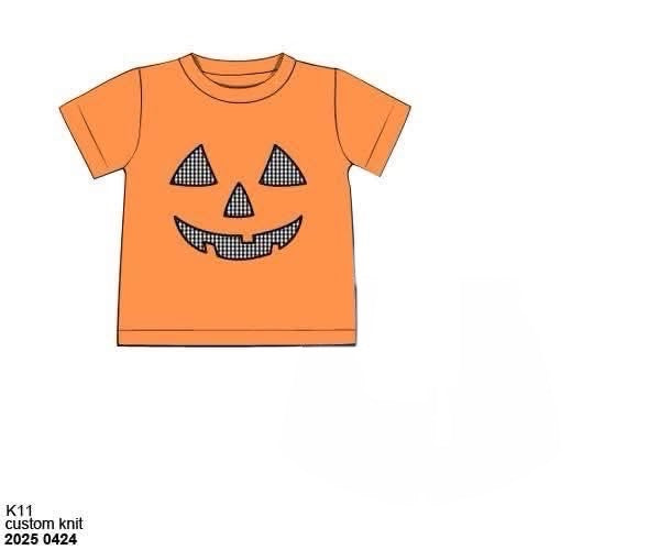 RTS: Halloween Shirt Only- Jack-o-Lantern Boys Shirt