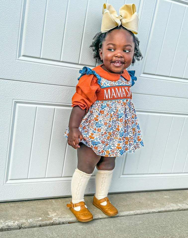 Pre Order 126: Fall Name Smocks- Girls Knit Bloomer Set