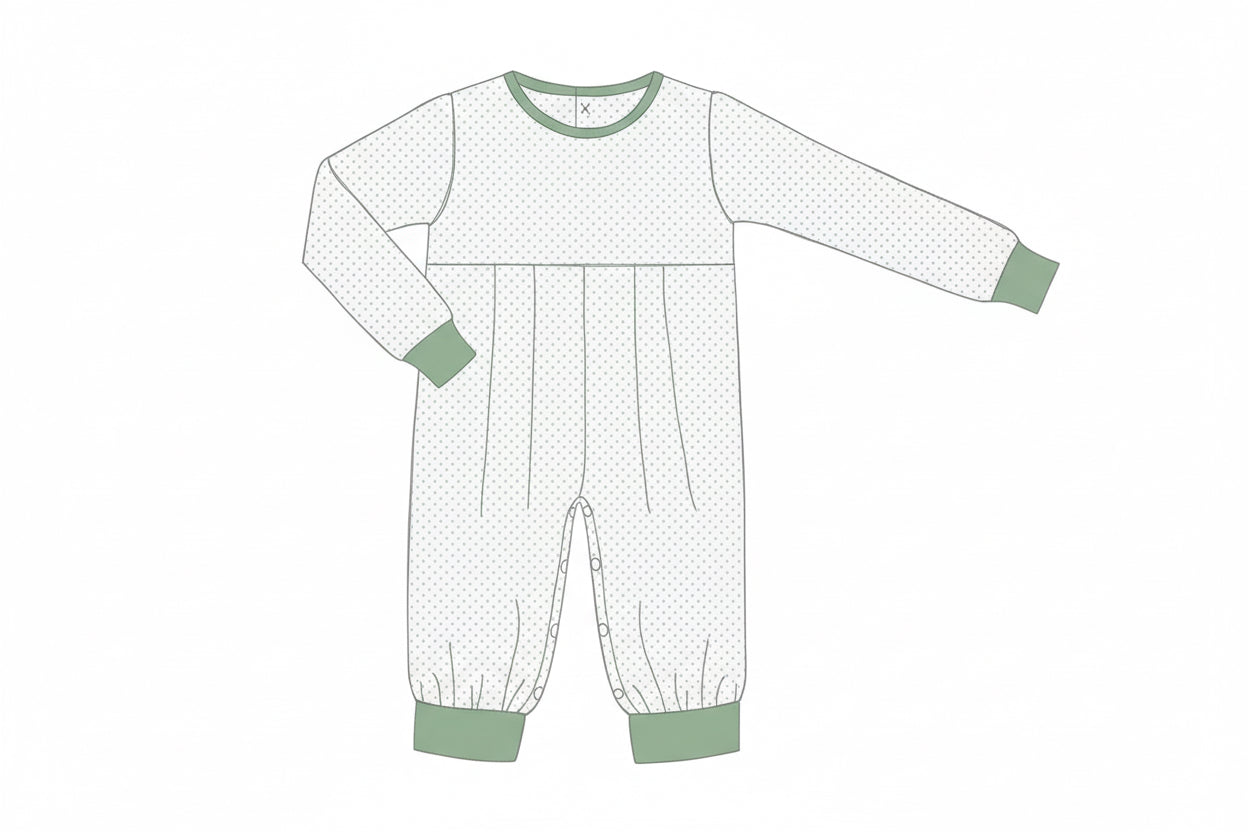RTS: Bitty Dot Basics- Boys Feldspar Romper
