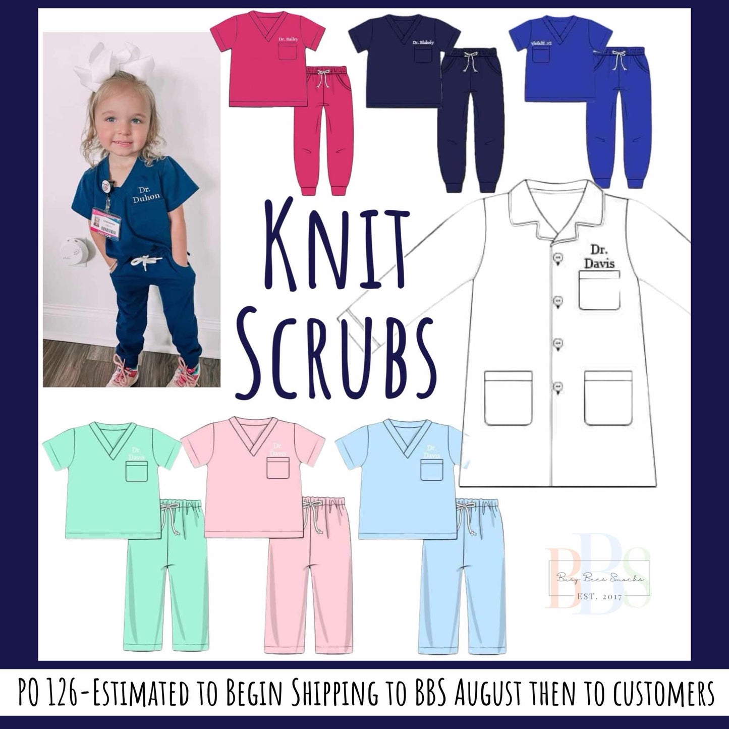Pre Order 126: Grey Sloan Memorial- Hot Pink Knit Jogger Scrub Set