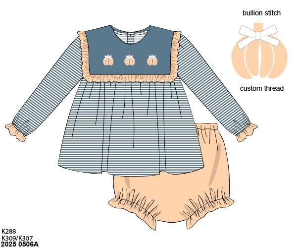 RTS: Bullion Pumpkins- Girls Knit Bloomer Set