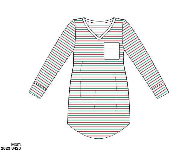 RTS: Tinsel Stripes- Mom Knit Gown