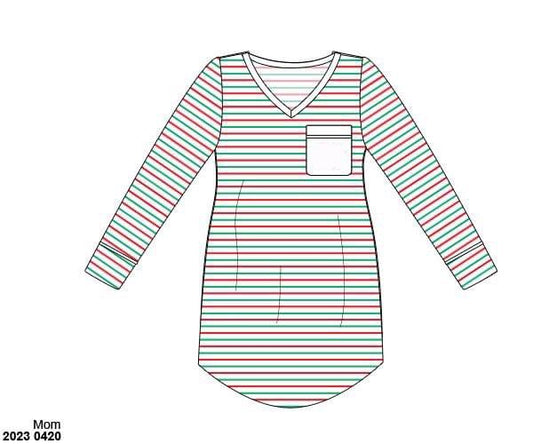 RTS: Tinsel Stripes- Mom Knit Gown