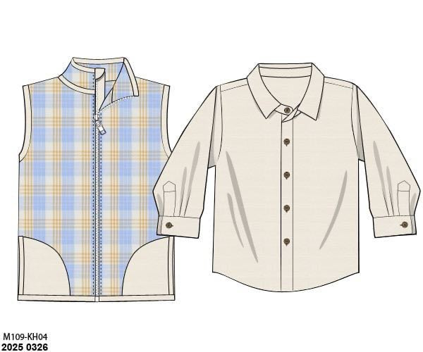 RTS: Calhoun Plaid- Dad/Mini 2pc Vest Set