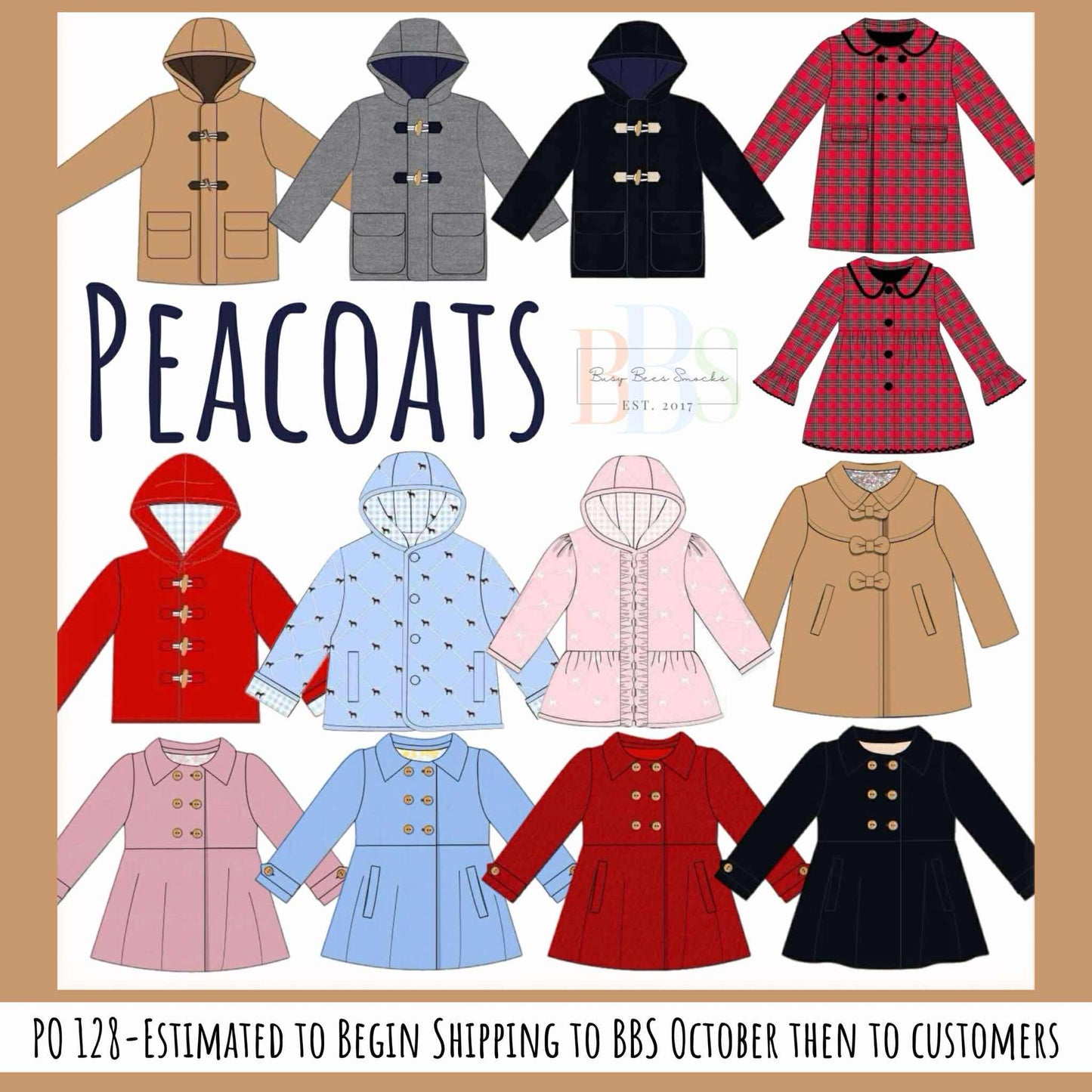 RTS: Winter Outerwear- Mom/Mini Black Peacoat