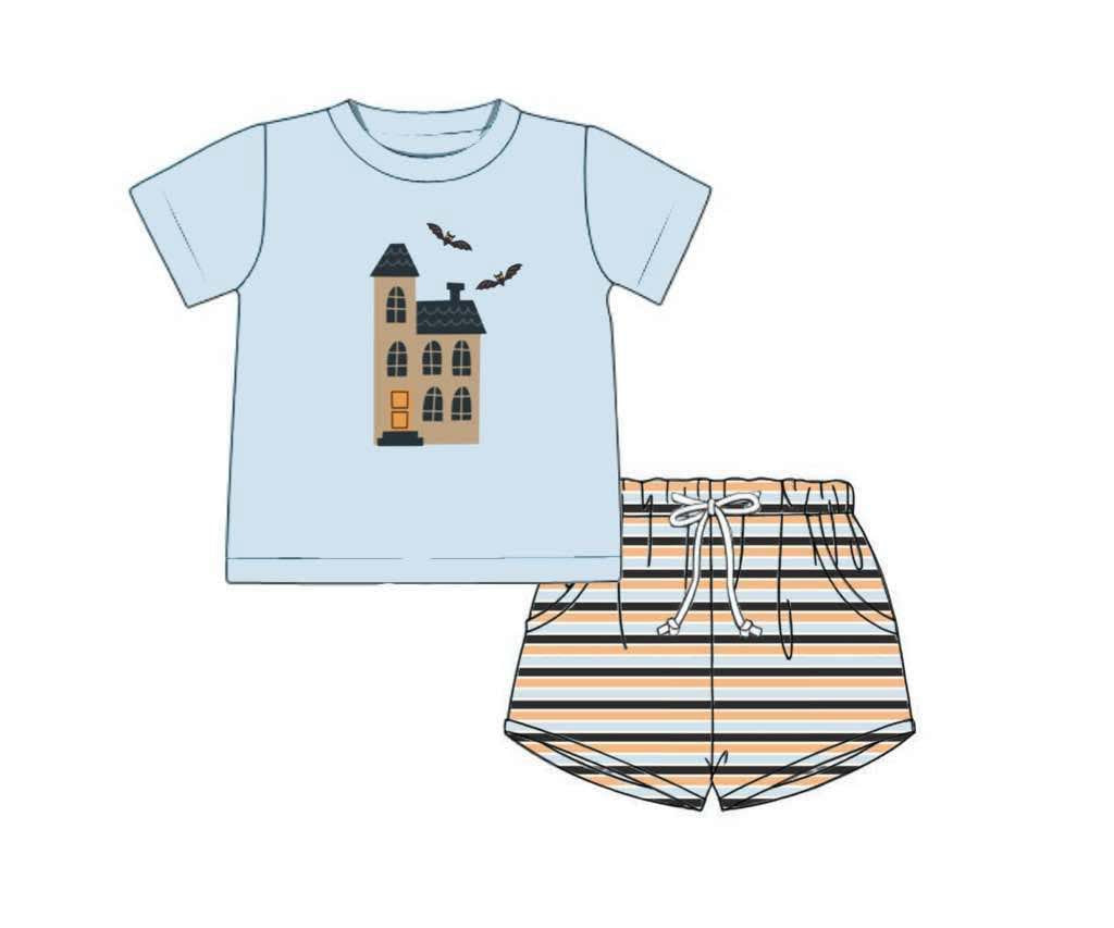 RTS: Haunted House- Boys Knit Shortie Set