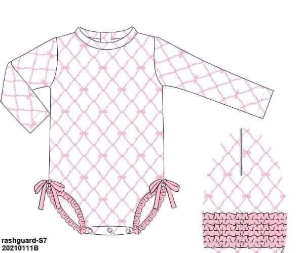 RTS: Ella Beau- Girls 1pc Long Sleeve Rash Guard Swim