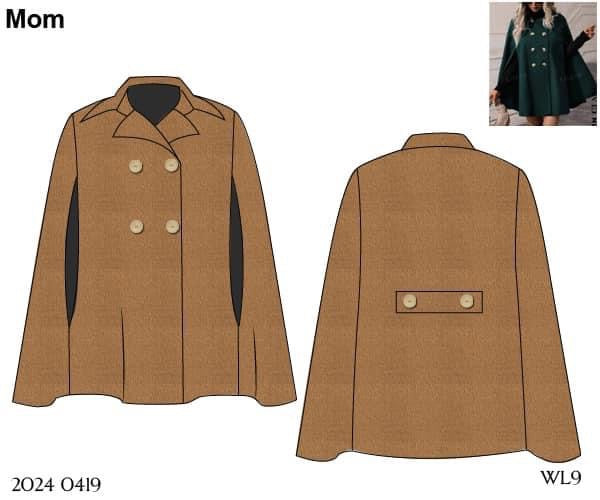 RTS: Wool Coats- Mom Wool Poncho