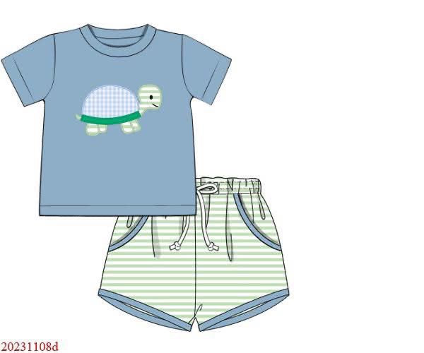 RTS: Turtle Turtle- Boys Knit Shortie Set