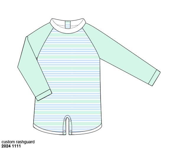 RTS: Blakely Blooms & Collin Stripe- Boys 1pc Rash Guard (Without Monogram)