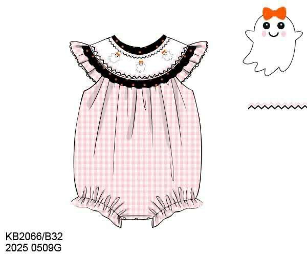 RTS: Gingham Ghost Re-Run- Girl Knit Bubble