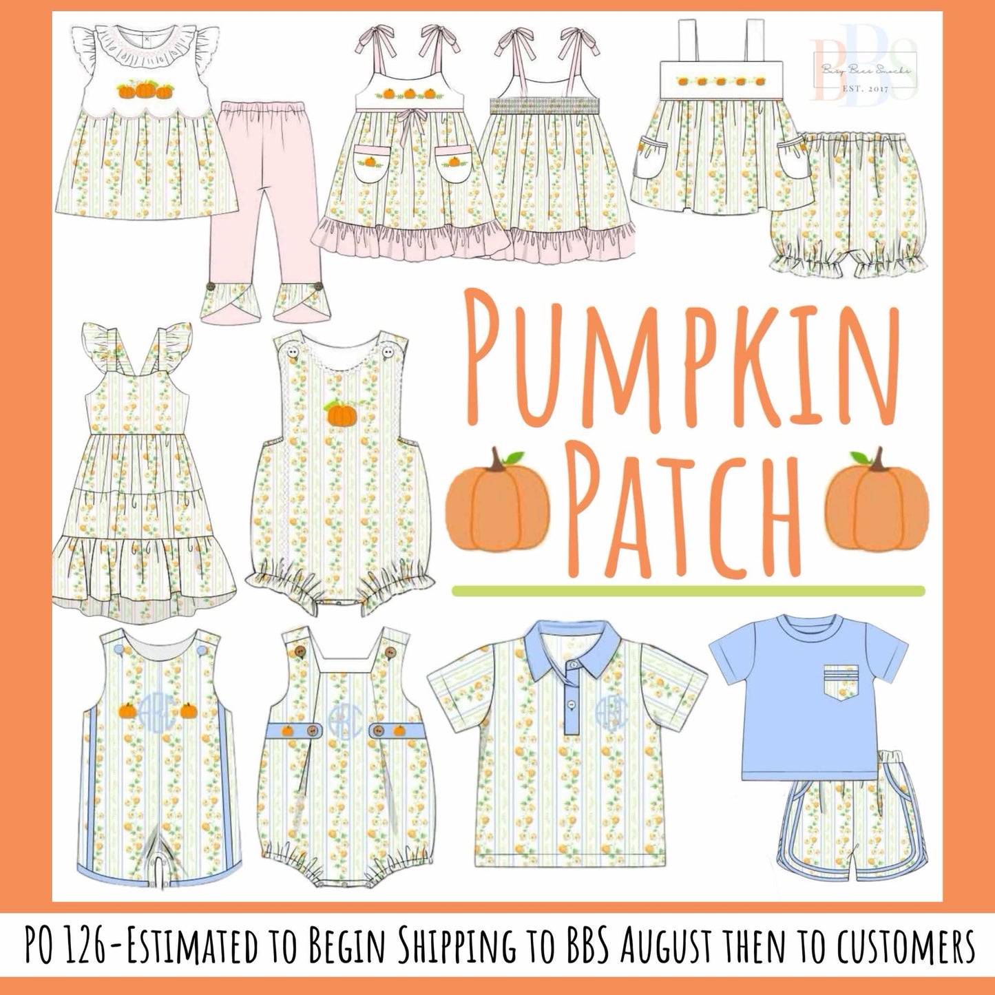 RTS: Pumpkin Patch- Girls Knit Bubble