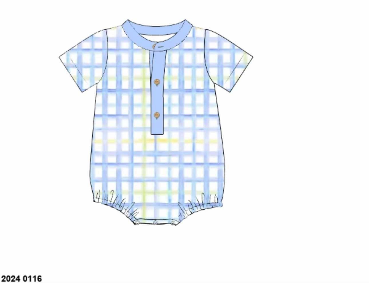 RTS: Matilda Floral & Plaid- Boys Knit Bubble