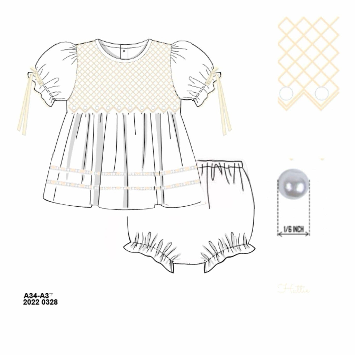 Pre Order 133: Hattie's Heirloom- Girls Woven Bloomer Set