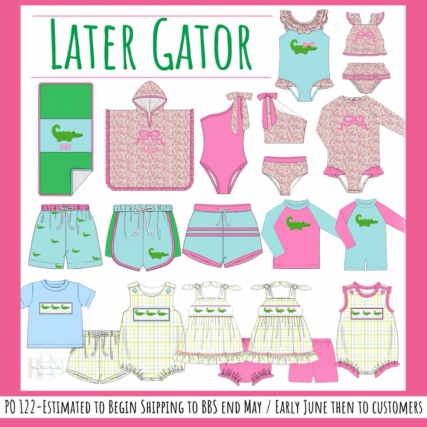RTS: Later Gator- Boys Woven Traditional Swim Shorts