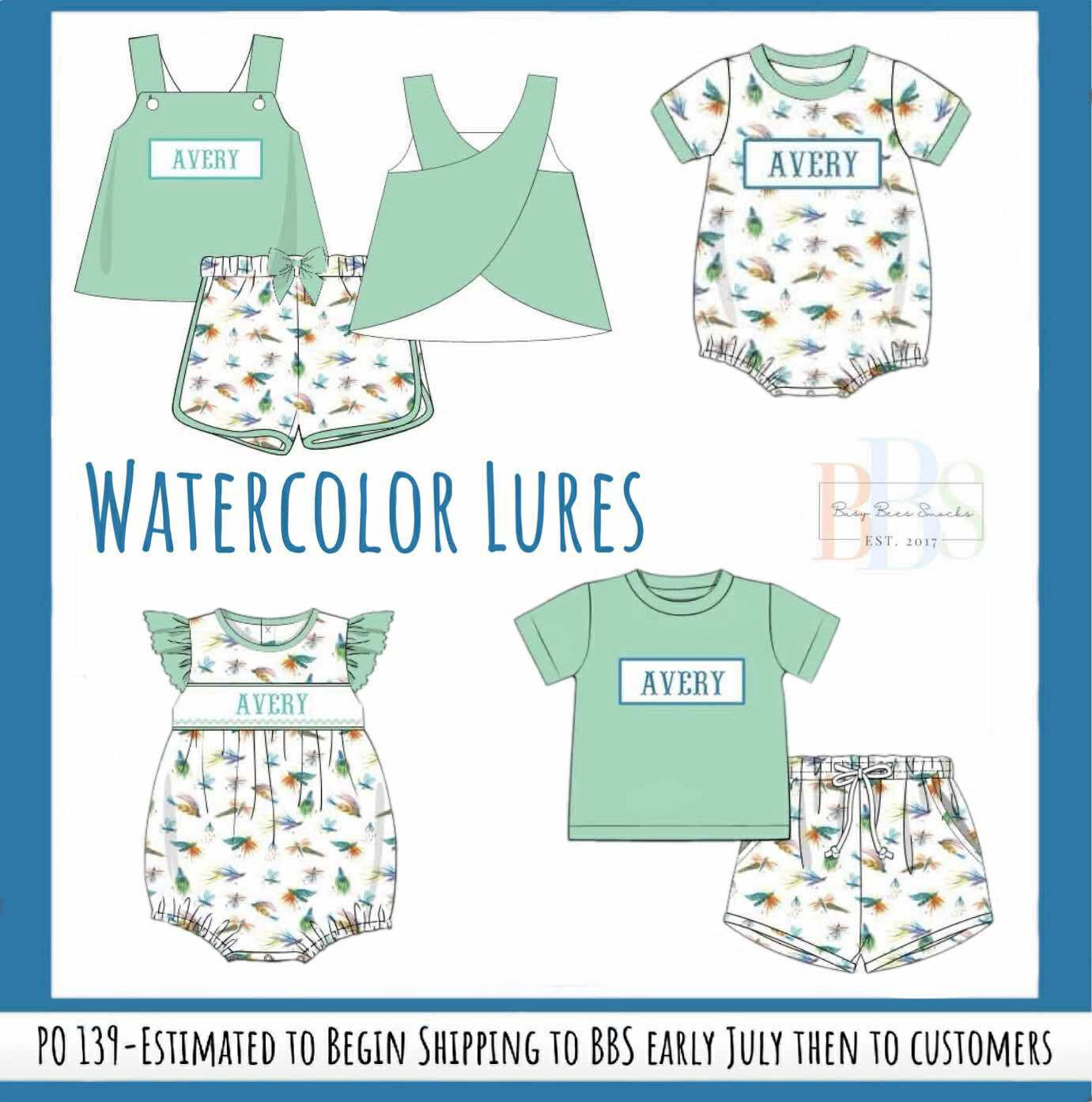 Pre Order 139: Watercolor Lures- Boys Knit Name Smock Bubble