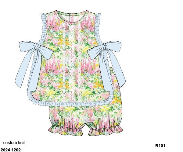 RTS: Calloway Cove- Girls Knit Bubble Short Set