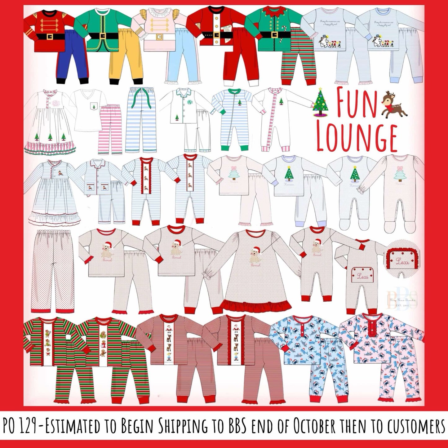 RTS: Fun Lounge- Tree Appliqué Girls 2pc Lounge (No Monogram)