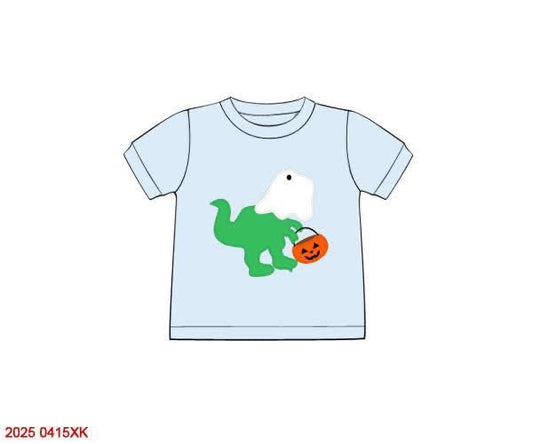 RTS: Halloween Shirt Only- Boys Dino Ghost