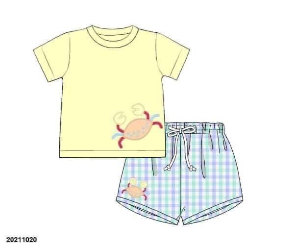 RTS: Fun Crabs- Boys Woven Shortie Set