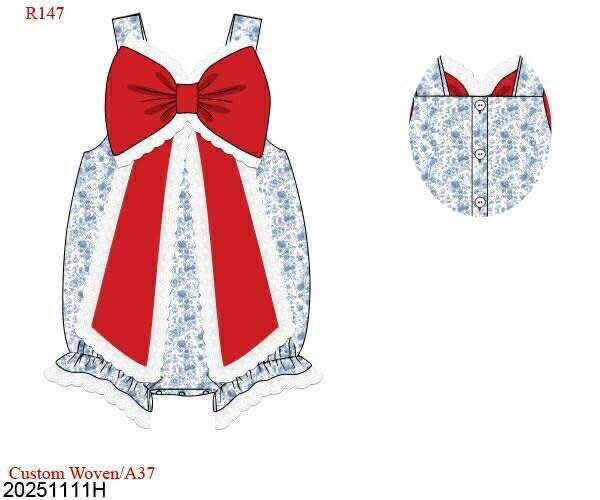 Pre Order 137: Brentwood Floral- Girls Woven Bubble