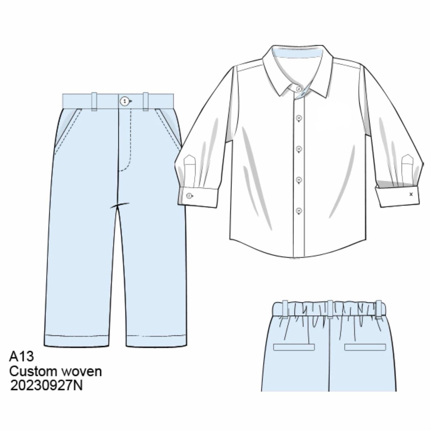 RTS: Timeless Spring- Boys Woven Pant Set