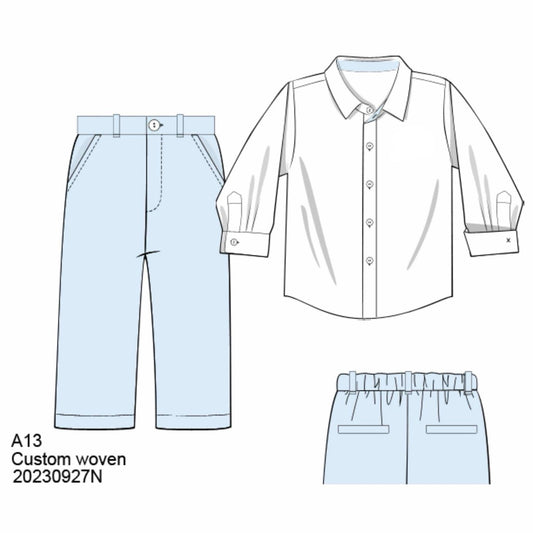RTS: Timeless Spring- Boys Woven Pant Set