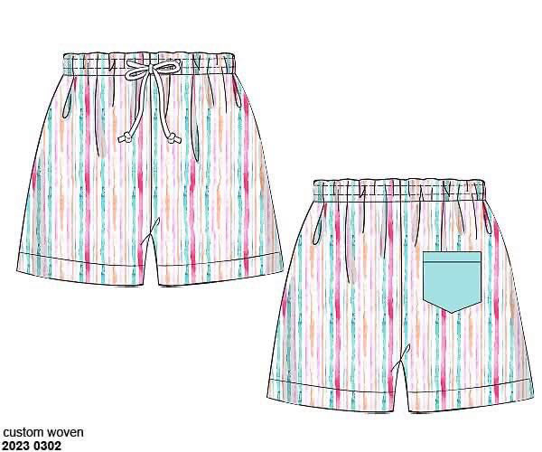 RTS: Summer Octopus- Dad/Mini Woven Traditional Swim Shorts