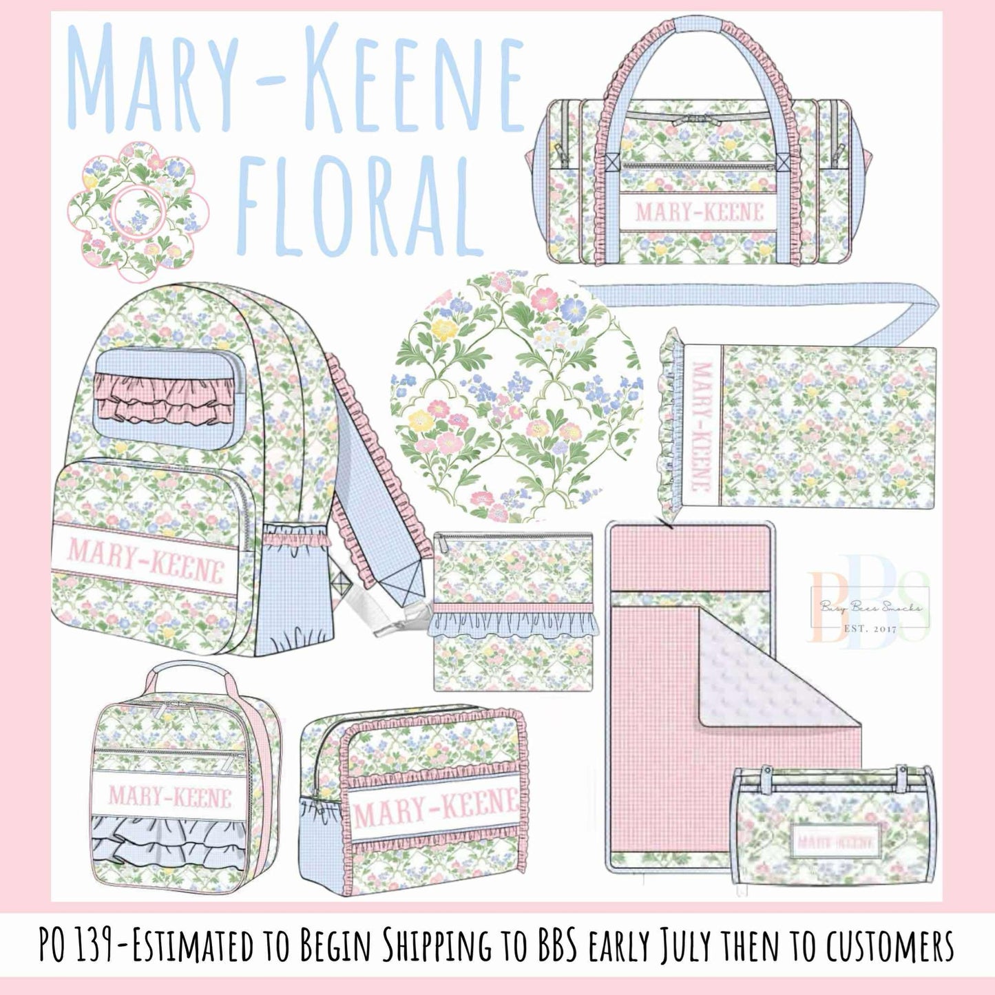 Pre Order 139: Mary-Keene Floral- Smocked Backpack
