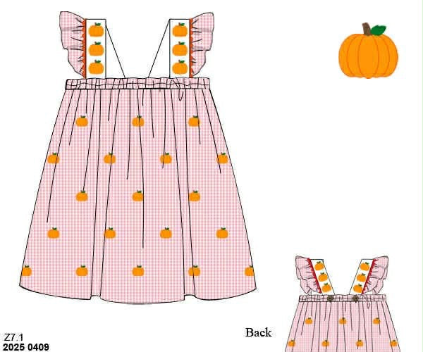 RTS: Hattie Pumpkins- Girls Woven Dress