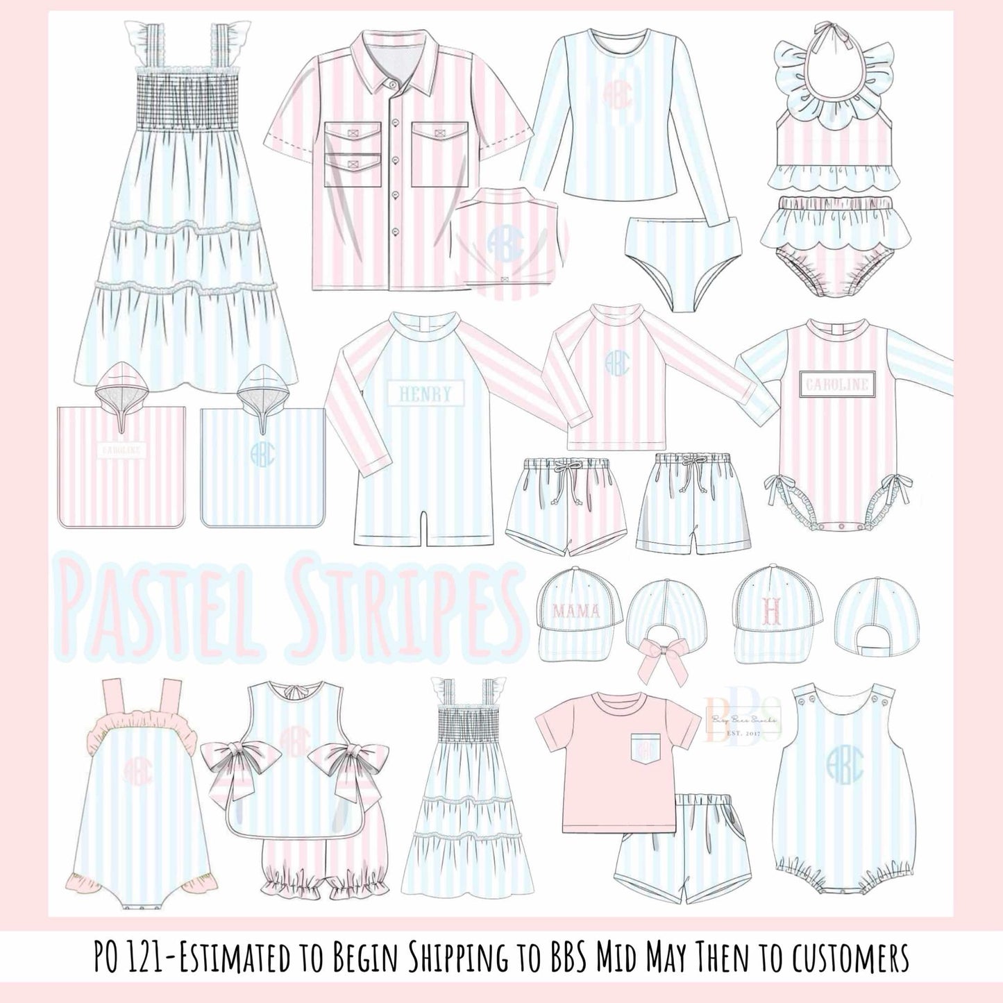 RTS: Pastel Stripes- Mom/Mini Woven Midi Dress