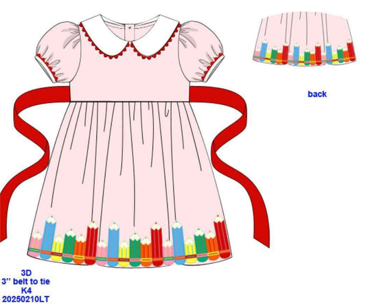 RTS: Colored Pencils- Girls Woven Dress