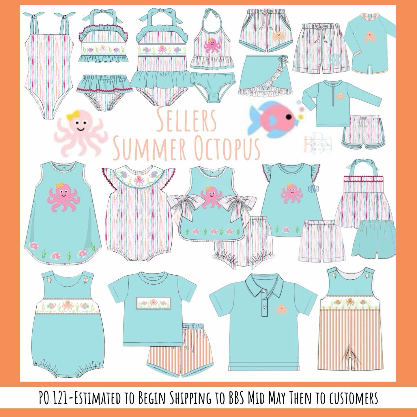RTS: Summer Octopus- Girls Bishop Woven Bubble